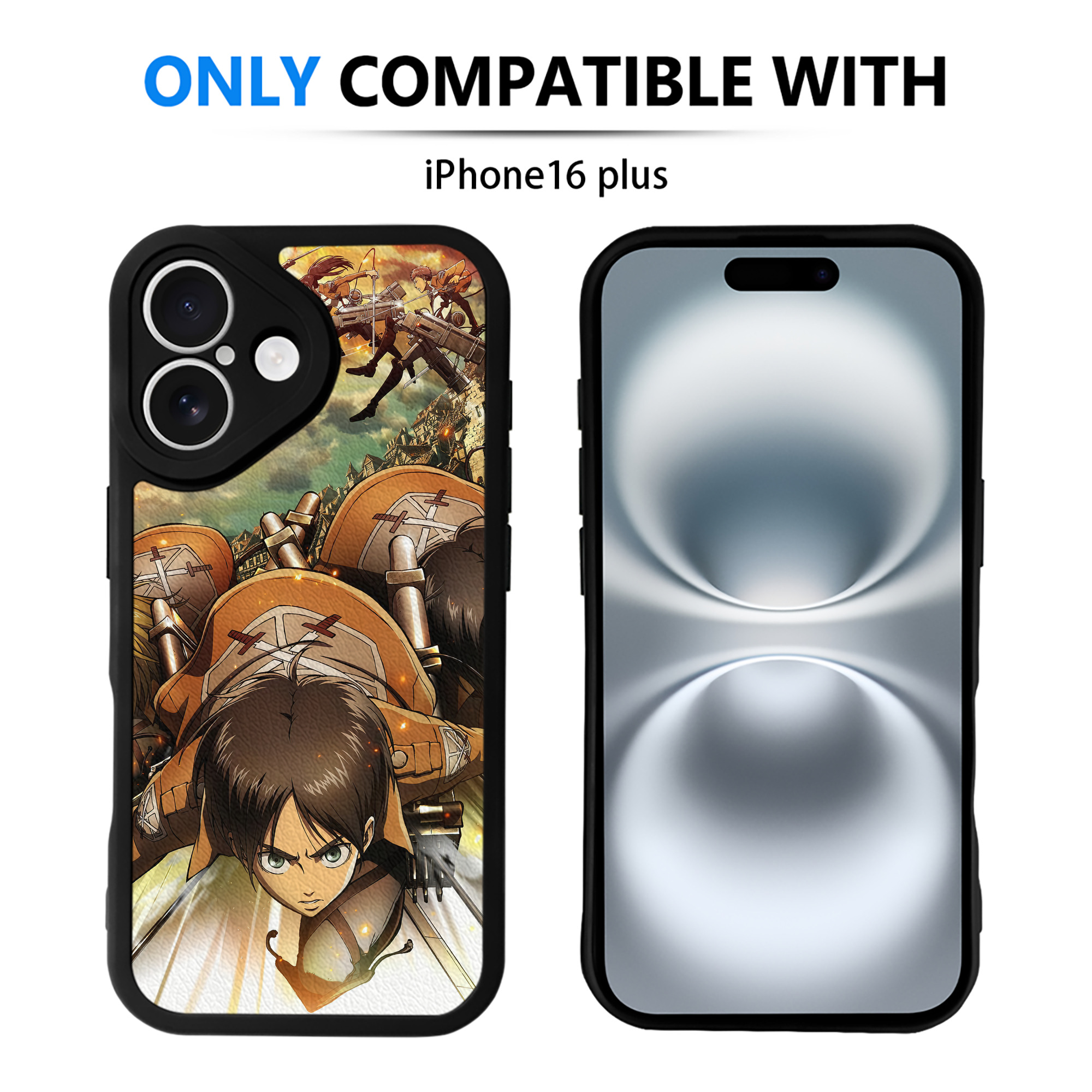 （画像用） 進撃の巨人 Attack on Titan 【iPhone 16シリーズ対応】シリコンスマホケース（レザー調） 材質：シリコン